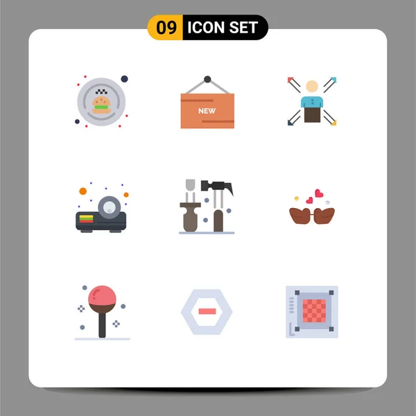 Creative Icons Modern Signs Symbols Presentation Ways Promotion Person Employee — Stockový vektor