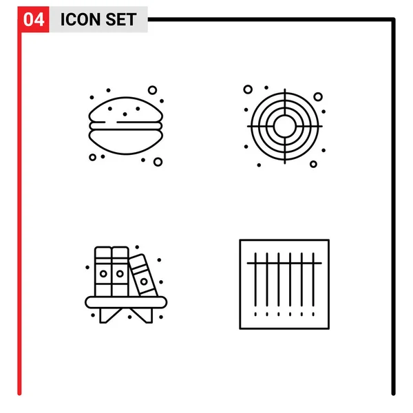 Interface Utilisateur Paquet Couleurs Plates Filledline Base Gâteau Livre Macaroni — Image vectorielle