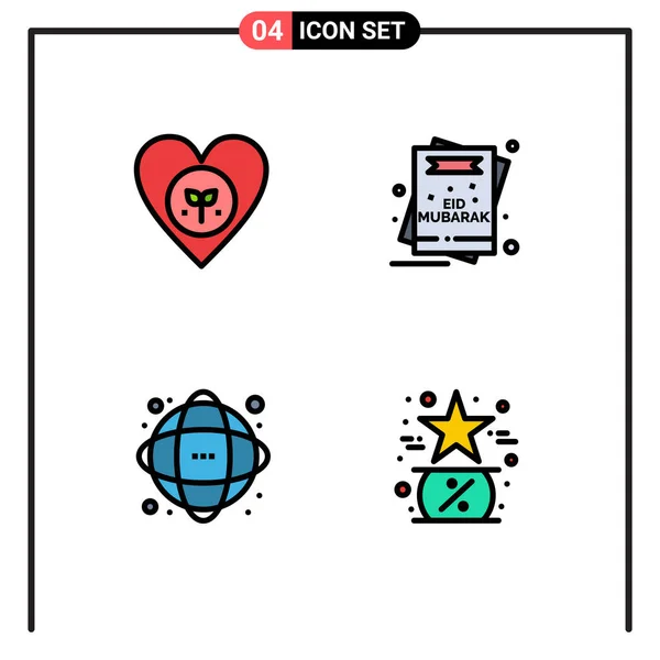 Creative Icons Modern Signs Sysymbols Ecology Page Heart Invitation Database — Archivo Imágenes Vectoriales