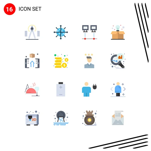 Universal Icon Symbols Group Modern Flat Colors Financial Box Computer — 스톡 벡터