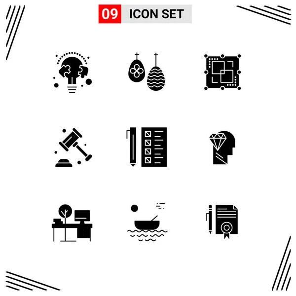 Set Modern Icons Sysymbols Signs Business Security Food Protection Point — Vector de stock