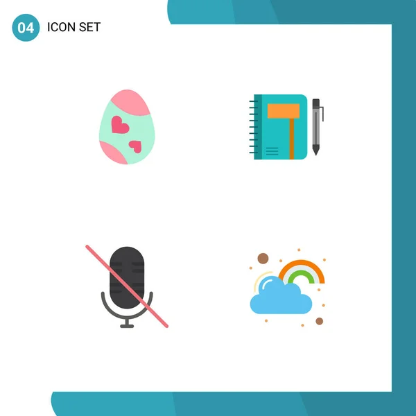 Set Icone Piatte Commerciali Uccelli Pad Uova Business Sketch Elementi — Vettoriale Stock
