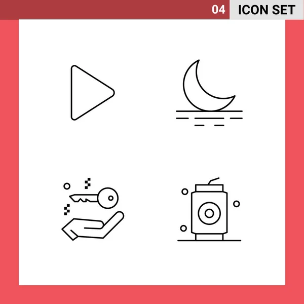 Modern Set Filledline Flat Színek Szimbólumok Mint Játék Sör Köd — Stock Vector