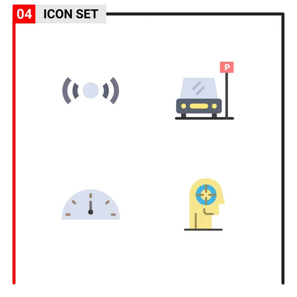 Universal Flat Icon Signs Symbols Basic Dashboard Parking Performance Editable — Stock Vector