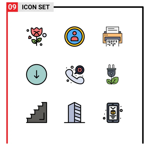 Creative Icons Modern Signs Symbols Call Download Delete Shredder Editable — Stock Vector