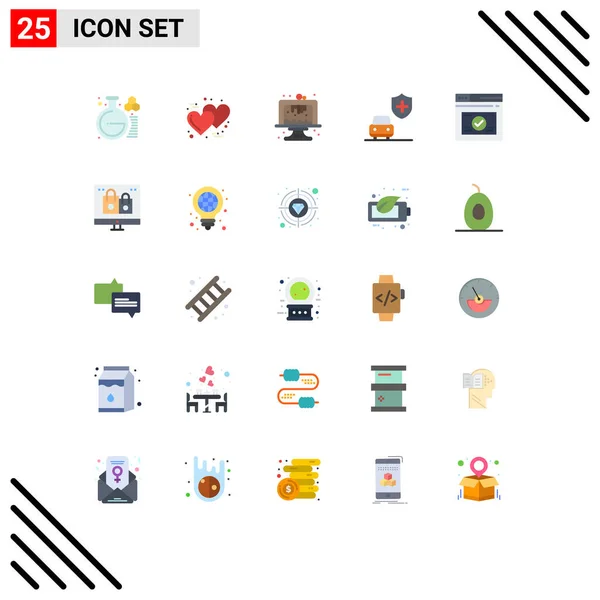Set Modern Icons Sysymbols Signs Web Page Baking Security Car — Vector de stock
