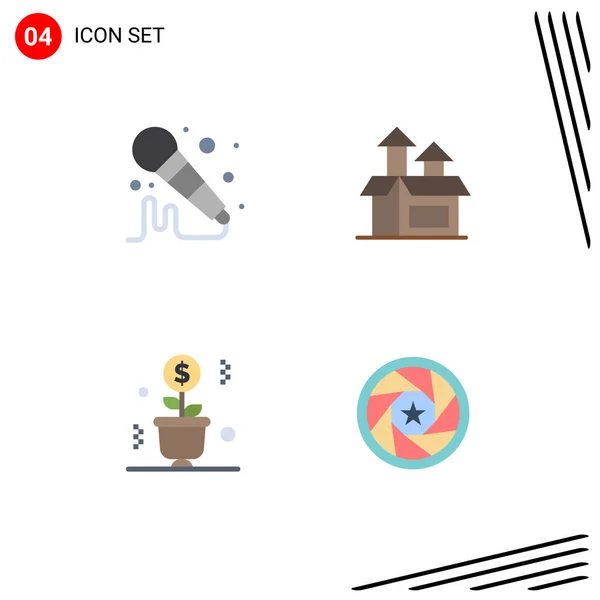 Universal Flat Icons Set Web Mobile Applications Mic Plant Management — Vettoriale Stock