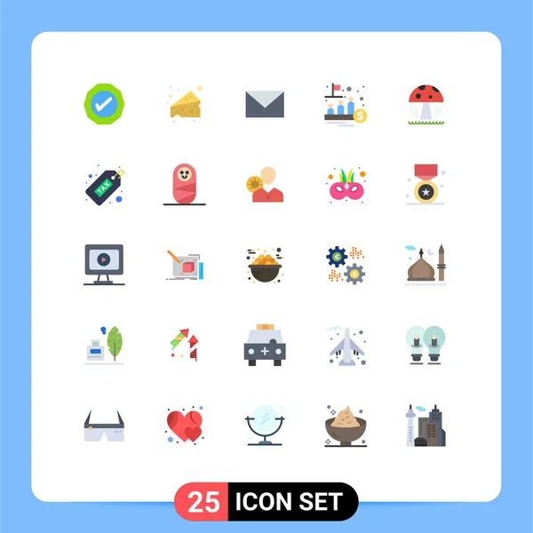 2014 Mobile Interface Flat Color Set Pictograms Park Trade Massege — 스톡 벡터