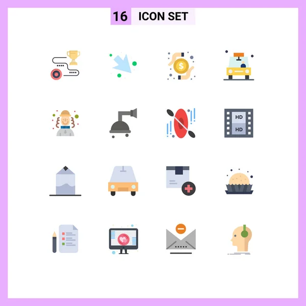 Modern Set Flat Colors Pictograph Harlequin Pin Card Location Car — Archivo Imágenes Vectoriales