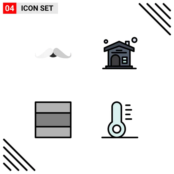 Universal Icon Symbols Gruppo Modern Filledline Flat Colors Moustache Layout — Vettoriale Stock