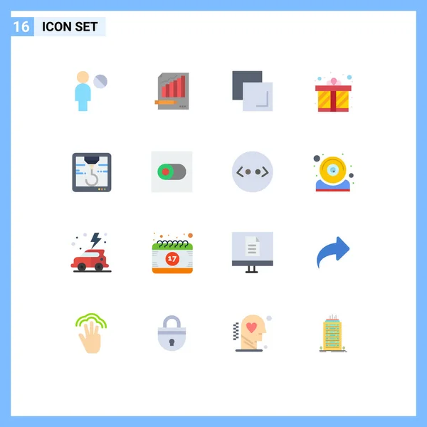Creative Icons Modern Signs Sysymbols Printer Present Graph Gift Box — Vector de stock