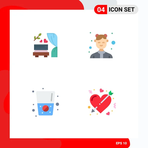 Group Modern Flat Icons Set Arch Diet Wedding Arch Female — Stock Vector