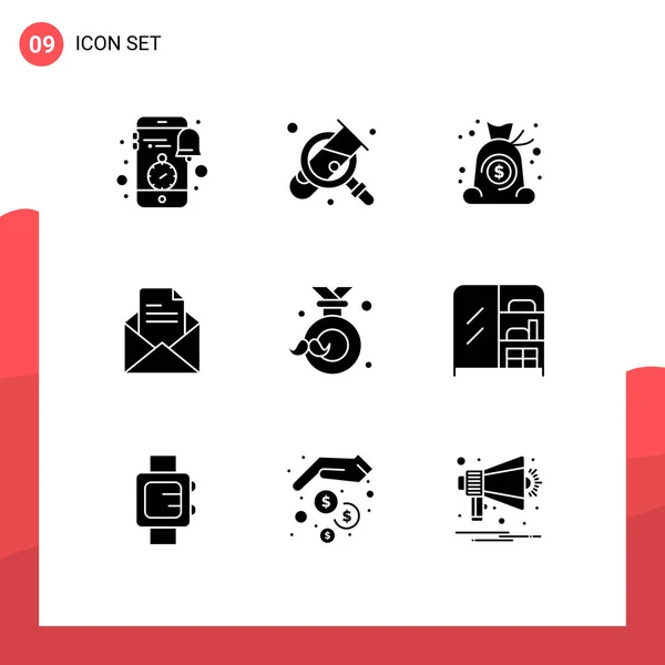 Stock Vector Icon Pack Líneas Símbolos Para Tarjetas Identificación Oficina — Archivo Imágenes Vectoriales