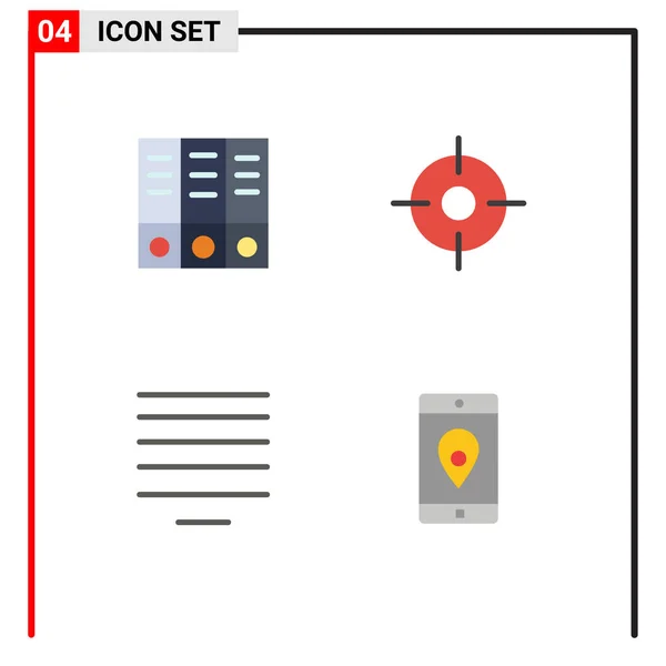 Set Modern Icons Sysymbols Signs Archive Application Gps Align Mobile — Archivo Imágenes Vectoriales