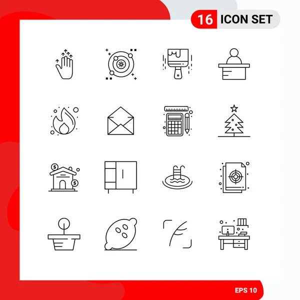 Stock Vector Icon Pack Linii Semne Simboluri Pentru Seo Marketing — Vector de stoc