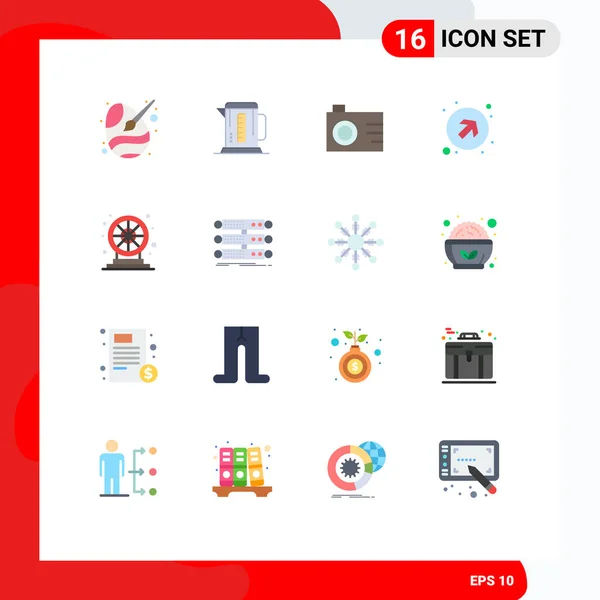 User Interface Flat Color Pack Modern Signs Symbols Fun Right - Stok Vektor