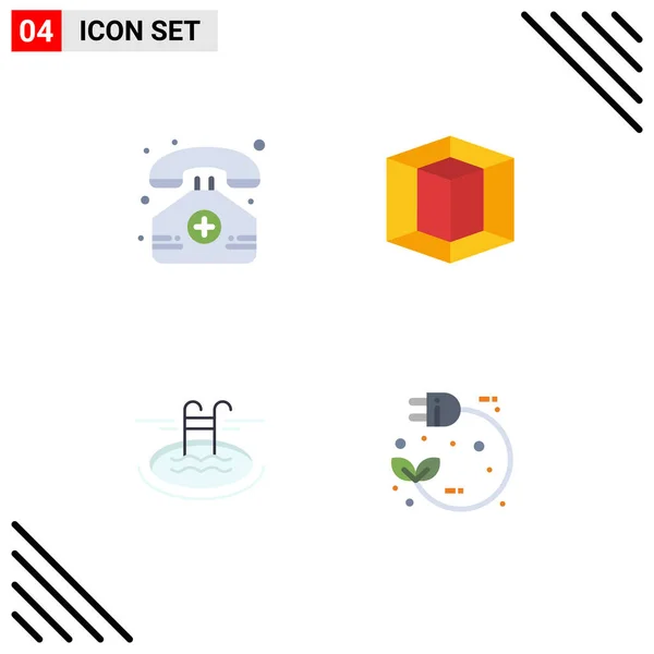 Flat Icon Concept Websites Mobile Apps Hospital Hotel Phone Tool — Vettoriale Stock