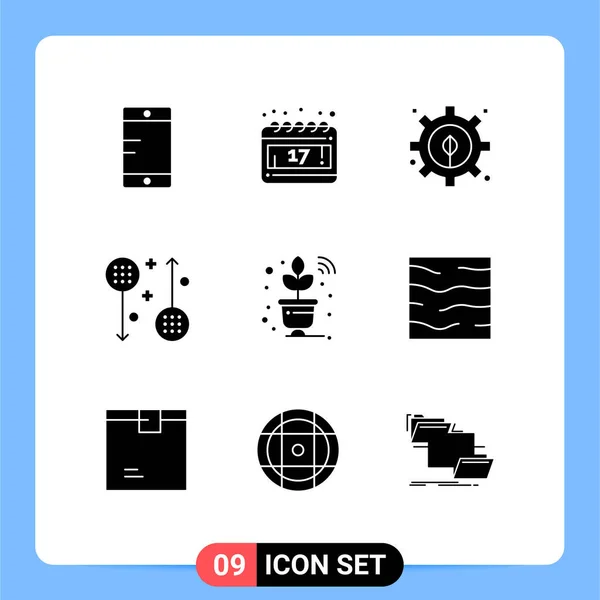 Universal Solid Glyphs Set Web Mobile Applications Wifi Sensor Power — Stock Vector