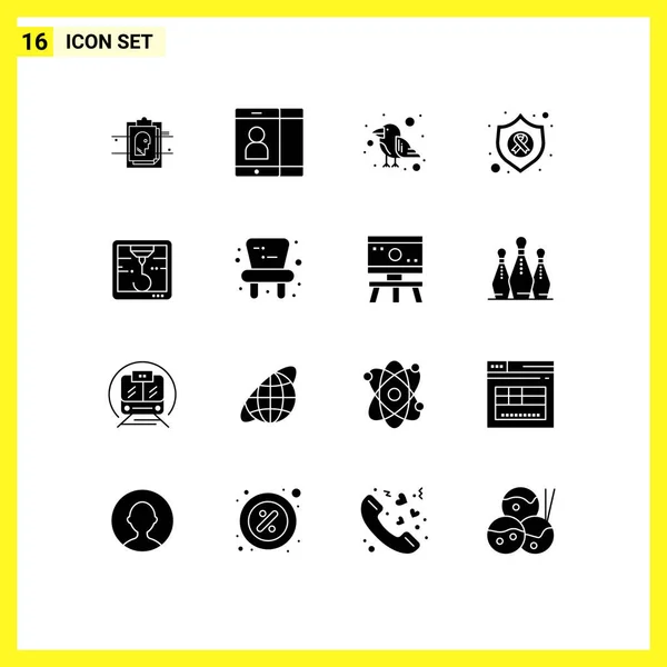 Glyphs 사용자 인터페이스 프린터 앵무새 Editable Vector Design Elements — 스톡 벡터