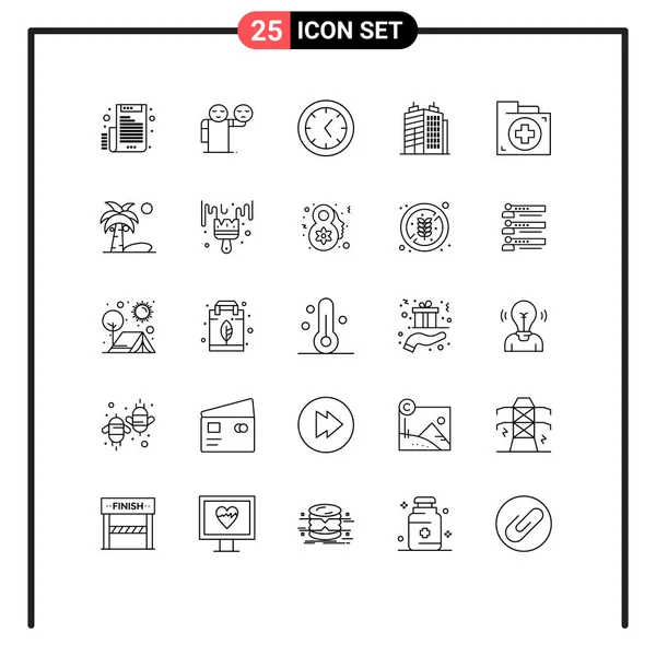 文件夹 真正可编辑向量设计元素的25行符号和符号组 — 图库矢量图片