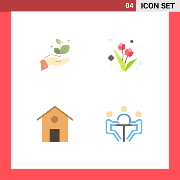 Interface Usuário Flat Icon Pack Modern Signs Symbols Growth Building —  Vetores de Stock