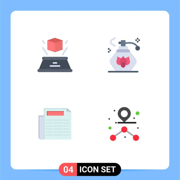 Interface Utilisateur Paquet Icônes Plates Base Boîte Document Présentation Propre — Image vectorielle