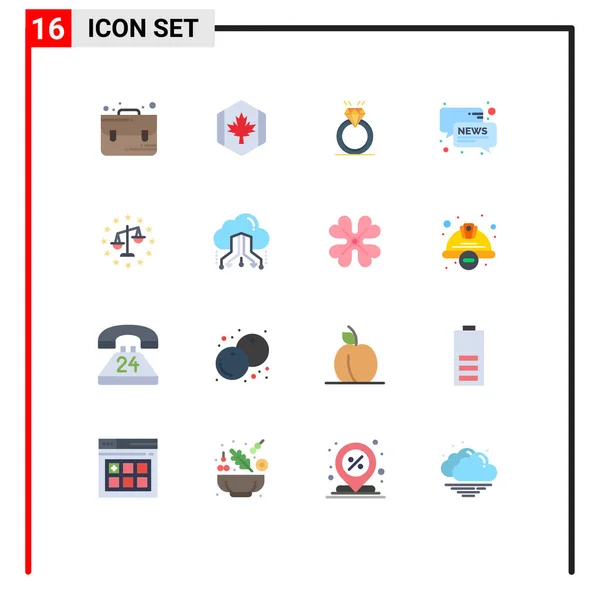 Set Modern Icons Symbols Signs Balance Message Ring Conversation Love — Stock Vector