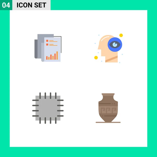 Universal Flat Icons Set Für Web Und Mobile Anwendungen Bericht — Stockvektor