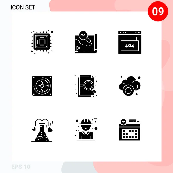 Set Modern Icons Sysymbols Signs Document Computer Browser Hardware Seo — Vector de stock