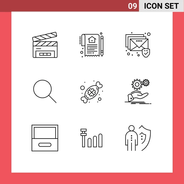 Kreatív Ikonok Modern Jelek Szimbólumok Nap Cukorka Szerződés Készletek Instagram — Stock Vector