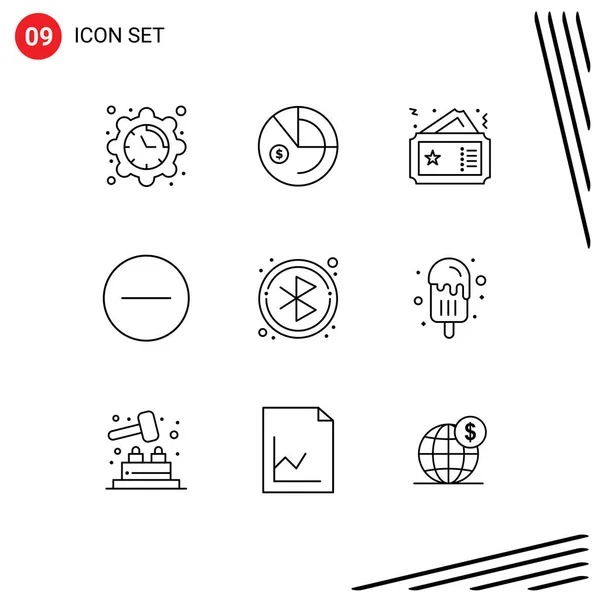Stock Vector Icon Pack Van Line Signs Symbolen Voor Cirkel — Stockvector