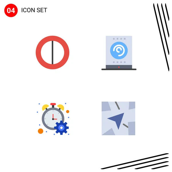 Set Von Modernen Symbolen Symbole Zeichen Für Farben Timer Radio — Stockvektor