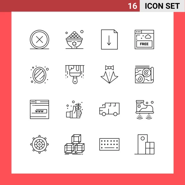 User Interface Outline Pack Modern Signs Sysymbols Interior Internet Lunch — Vector de stock