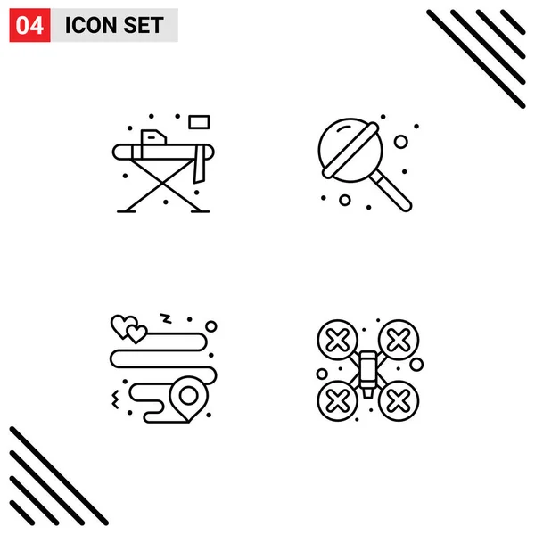 Creative Icons Modern Signs Sysymbols Home Location Table Sugar Cam — Vector de stock