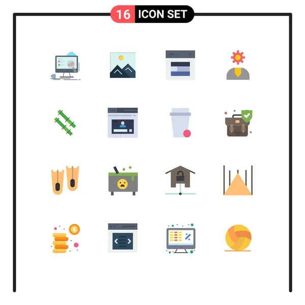 Interface Usuário Flat Color Pack Modern Signs Symbols Service Customer — Vetor de Stock