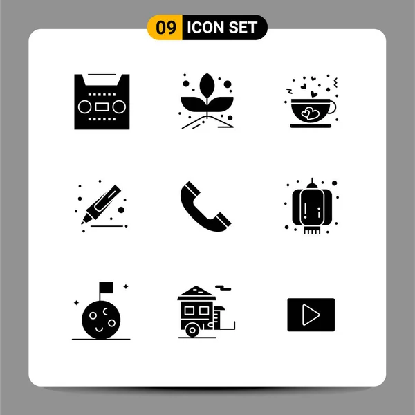 Stock Vector Icon Pack Van Line Signs Symbolen Voor Porselein — Stockvector