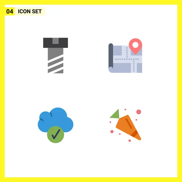 Universal Icon Symbols Group Modern Flat Icons Bolt Food Location — Stock Vector