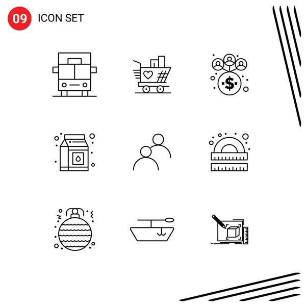 Pack Línea Vectores Editables Líneas Simples Dibujo Avatar Gestión Look — Vector de stock