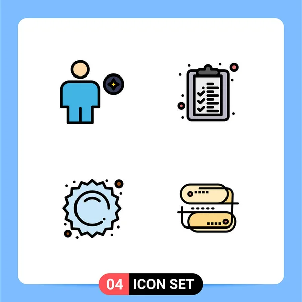 Icône Vectorielle Stock Paquet Signes Symboles Ligne Pour Avatar Été — Image vectorielle