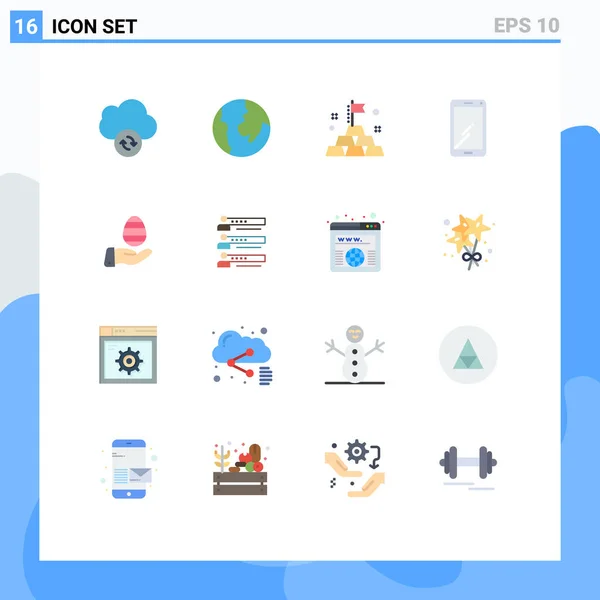 Universal Flat Colors Set Web Mobile Applications Technologies Easter Phone — 스톡 벡터