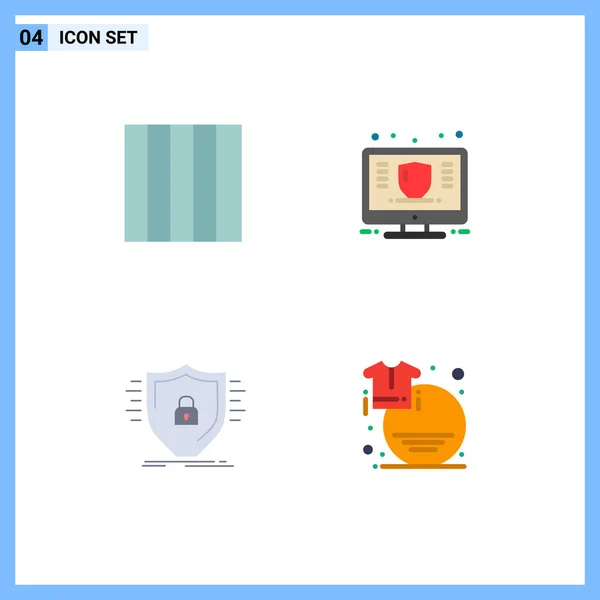 Pack Creative Flat Icons Grid Protection Management Protect Shield Editable — Stock Vector