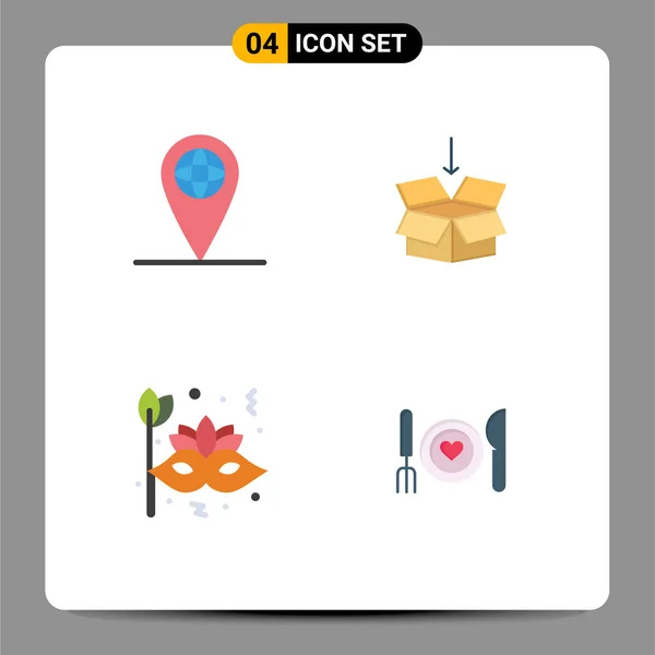 Editierbare Vector Line Pack Mit Einfachen Flachen Icons Aus Geo — Stockvektor