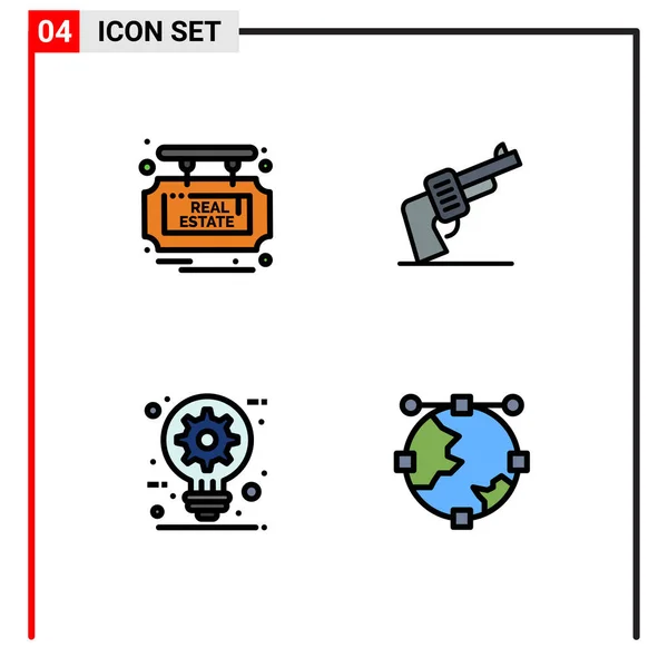 Icône Vectorielle Stock Paquet Signes Symboles Ligne Pour Carte Construction — Image vectorielle