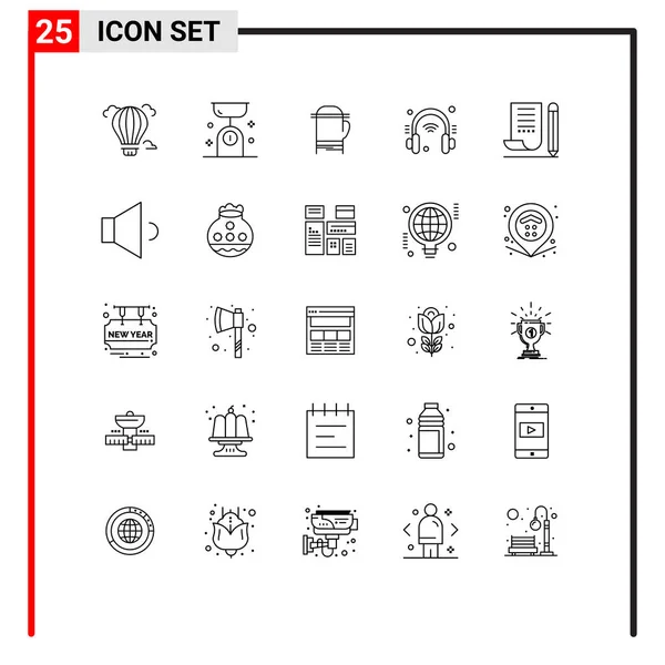 Stock Vector Icon Pack Líneas Señalización Símbolos Para Jotter Internet — Vector de stock