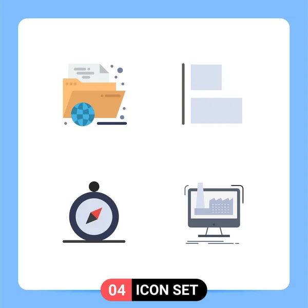 Piso Icon Pack Símbolos Universales Navegar Carpeta Alinear Navegación Editable — Vector de stock