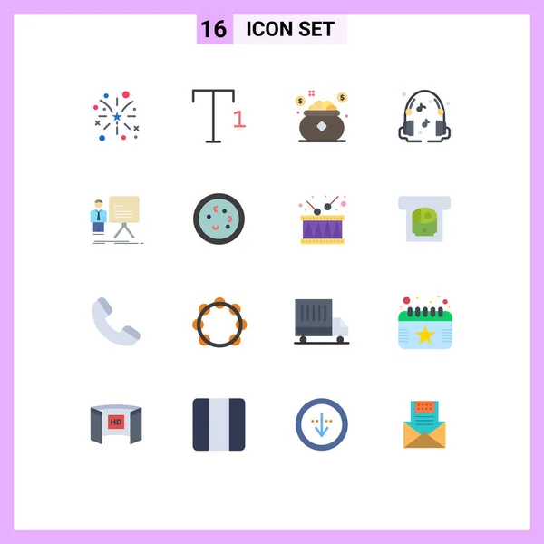 Set Modern Icons Sysymbols Signs Graph Business Man Money Presentation — Vector de stock