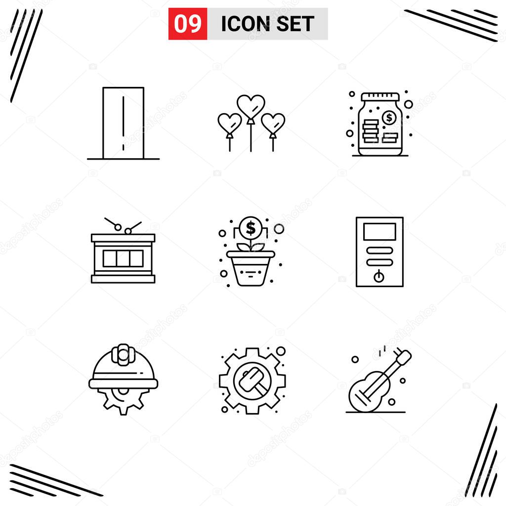 9 Creative Icons Modern Signs and Symbols of money, parade, capital, irish, drum Editable Vector Design Elements