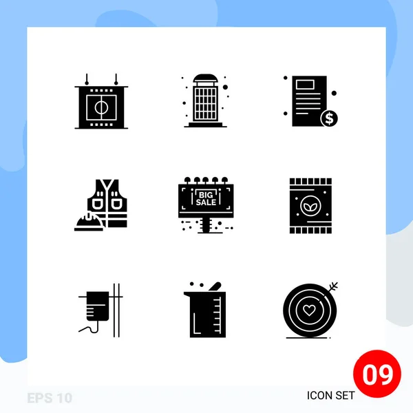 Stock Vector Icon Pack Líneas Símbolos Para Tarjetas Información Trabajo — Archivo Imágenes Vectoriales