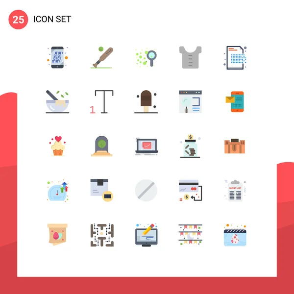 Conjunto Icones Modernos Símbolos Sinais Para Dados Camisa Eua Roupas —  Vetores de Stock