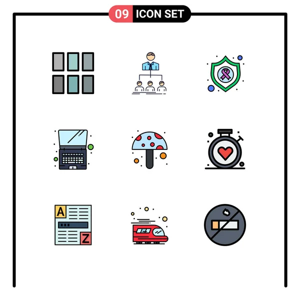 Stock Vector Icon Pack Лінійних Знаків Символів Харчових Інгредієнтів Технології — стоковий вектор